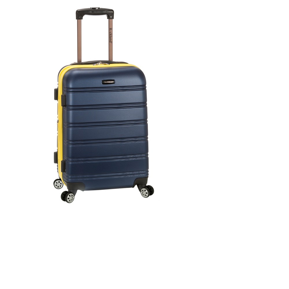 Photos - Luggage Rockland Melbourne Expandable Hardside Carry On Spinner Suitcase - Navy 