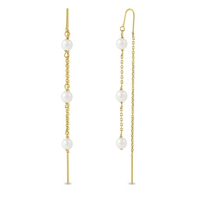 Dangled Pearl 14k Gold Earrings - In Season Jewelry