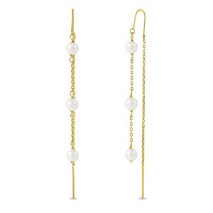 Dangled Pearl 14k Gold Earrings - In Season Jewelry - 1 of 3