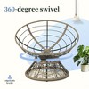41.5'' Wicker Ergonomic Papasan Chair with Cloud Thick Cushion, Waterproof Stain-Resistant UV-Resistant Cover and 360° Swivel Base - 3 of 4