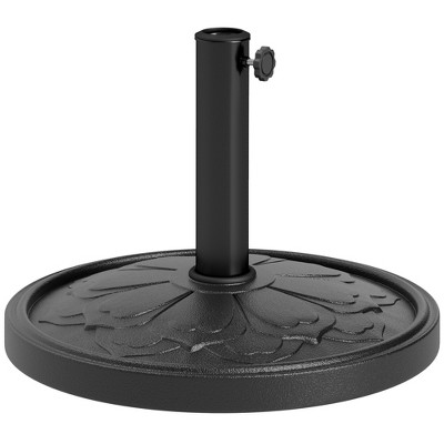 Outsunny Round Patio Umbrella Base, 26 lbs Resin Umbrella Stand Base, Patio Umbrella Stand for 1.3"/1.5"/1.9" Poles for Outdoor Lawn Poolside