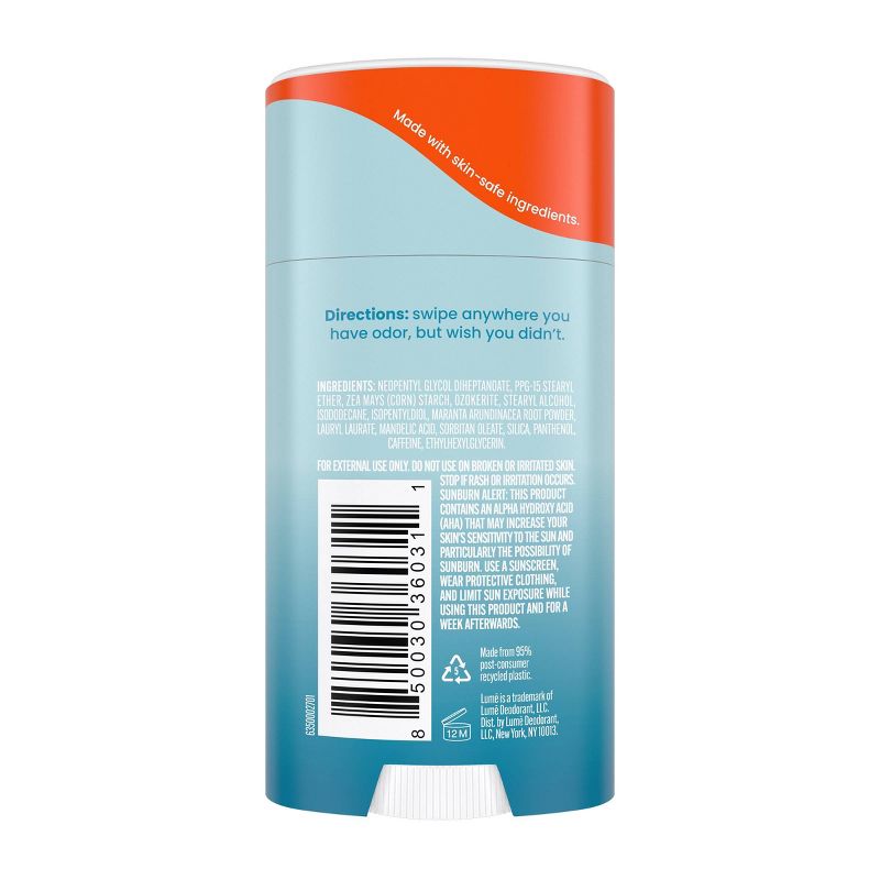 Lume Whole Body Women&#8217;s Deodorant - Smooth Solid Stick - Aluminum Free - Unscented - 2.6oz, 3 of 17