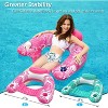 Jasonwell Inflatable Pool Float Chair 2-Pack, X-Large, Floating Lounge Chairs with Cup Holders for Adults, Green & Rose - 2 of 4