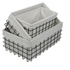 Cheung's Esker Set of 3 Lined Metal Wire Rectangular Baskets - 2 of 4
