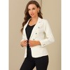 Allegra K Women's Regular Fit Casual Lapel Long Sleeve Denim Pockets Blazer - 3 of 4