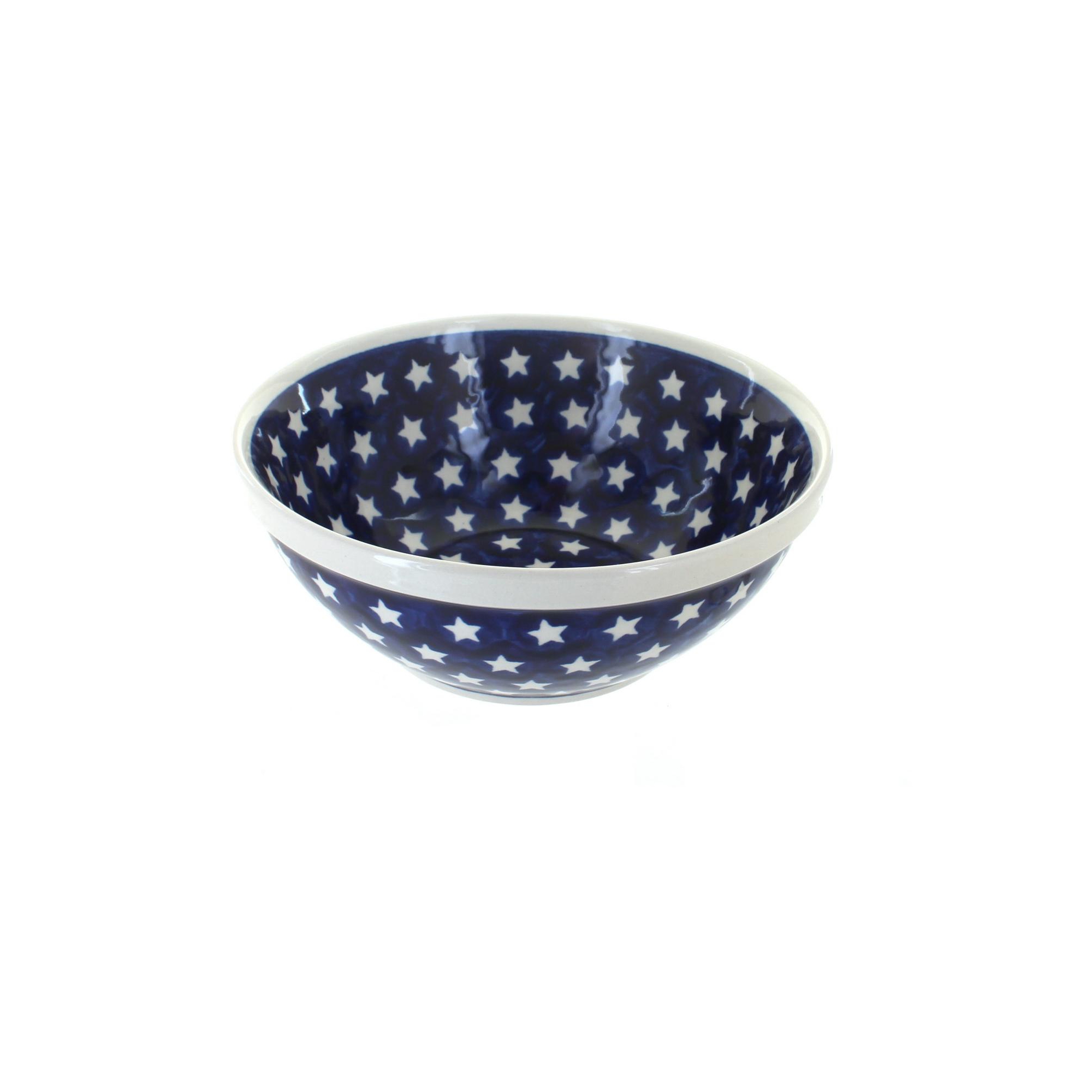 Blue Rose Polish Pottery Stars Medium Serving Bowl