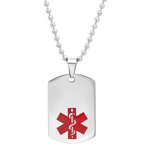 Steeltime 24" Stainless steel medical id dog tag - 1 of 4