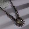 SOHI Women's Amber Brown Party Stone Statement Necklace - 3 of 4