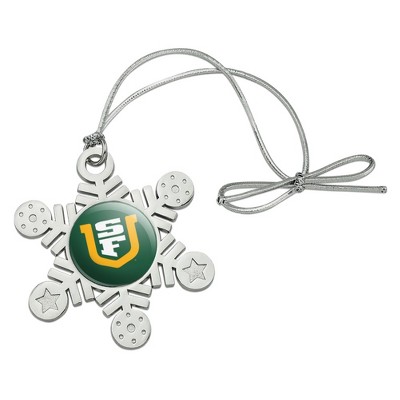 University of San Francisco Primary Logo Metal Snowflake Christmas Tree Holiday Ornament