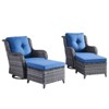 Gymojoy Outdoor Swivel Chair with Ottoman High Back Glider Chair with Soft Cushion - 3 of 4