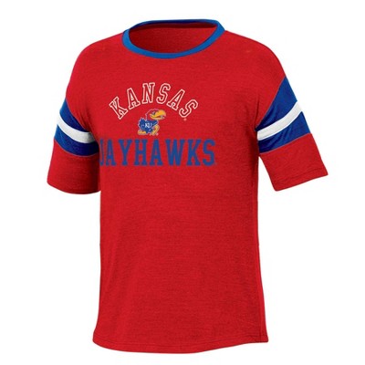 47 Brand Kansas Jayhawks NCAA Blue Short Sleeve T-Shirt Women Size