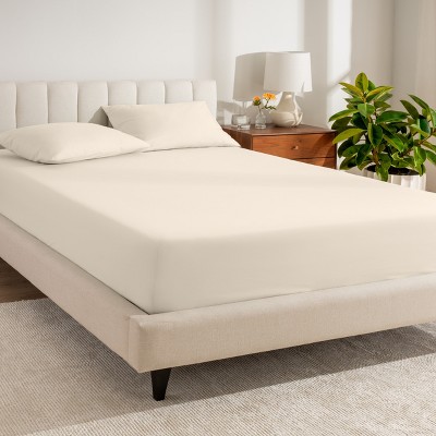260 Thread Count Organic Cotton Percale Fitted Sheet by Bare Home