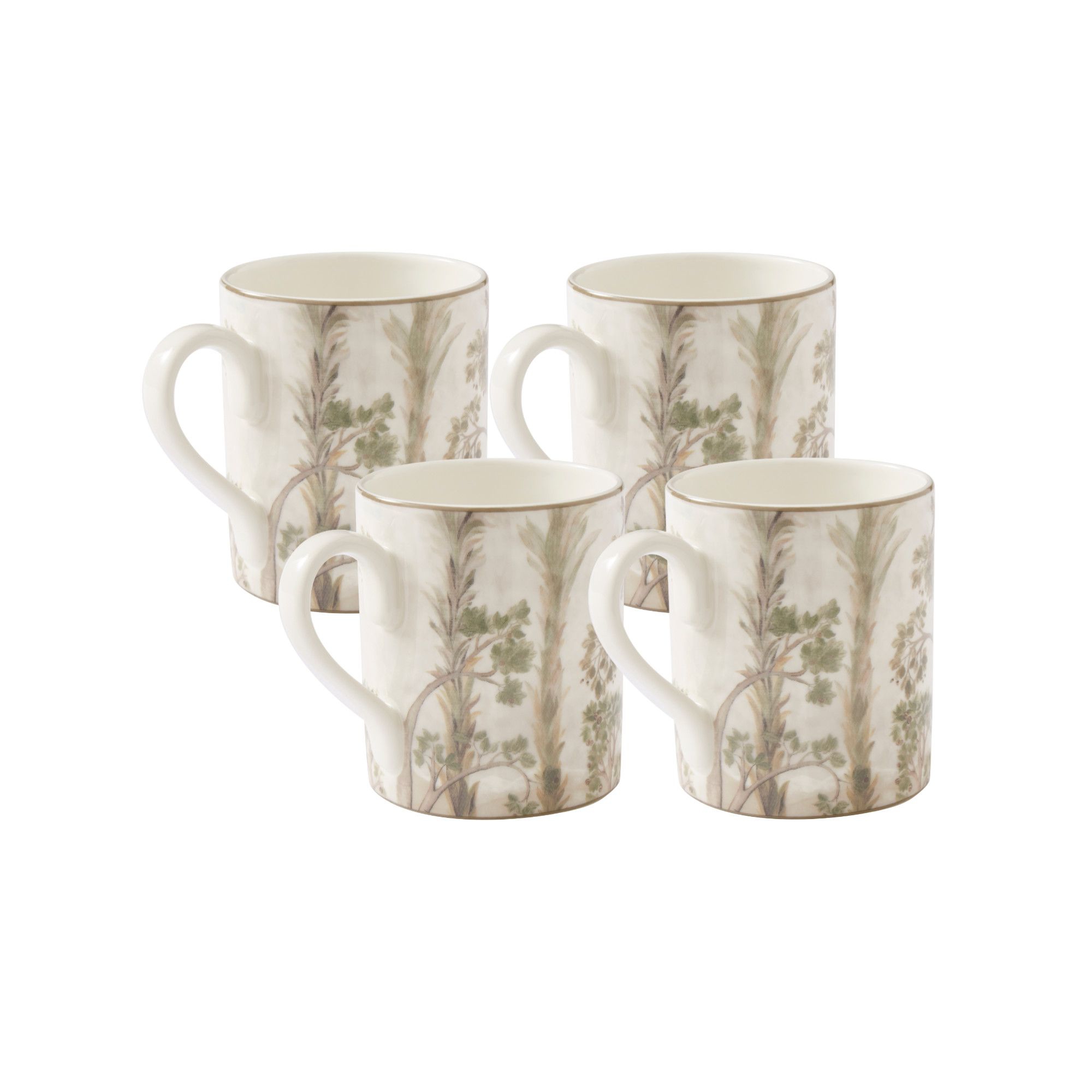 Spode Kit Kemp 16oz Tall Trees Mug (Set of 4) | Enchanted Forest Design | Porcelain | Dishwasher and Microwave Safe | For Coffee and Tea