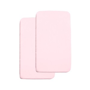BreathableBaby All-in-One Fitted Sheet & Waterproof Cover, For 36" x 18" Cradle Mattress (2-Pack), Light Pink - 1 of 4
