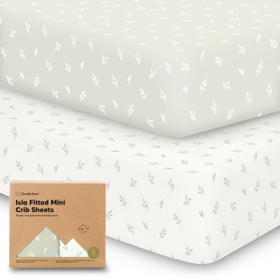 Image of KeaBabies 2-Pack Isla Mini Crib Sheets, Pack and Play Sheets Fitted, Pack N Play Sheets, Fitted Crib Sheet (Herb)