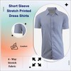 Galaxy By Harvic Men's Slim Fit  Short Sleeve Stretch Printed Dress Shirts - 4 of 4