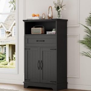 Farmhouse Bathroom Cabinet with Doors and Drawers,Freestanding Storage Cabinet - 1 of 4