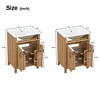 GDFStudio Petra 48'' Modern Wooden Bathroom Vanity with Ceramic Sinks, 4 Doors and Adjustable Shelves - 3 of 4