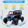 JOYRACER 24 Volt 4X4 Ride on Toys with 2 Seat, 600W Power UTV Car 4 Wheeler for Big Kids with Remote Control, Storage, 3 Speeds, Bluetooth Music - 2 of 4