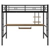 PAGED Twin Size Loft Bed Modern Metal Bed Frame with Desk, Guardrail and Stairs for Bedroom, No Spring Box Required - 4 of 4