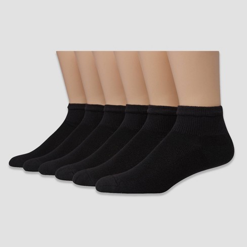 Hanes Premium Men's Cool Comfort Ankle Socks in Black, 6-12- 10pk 