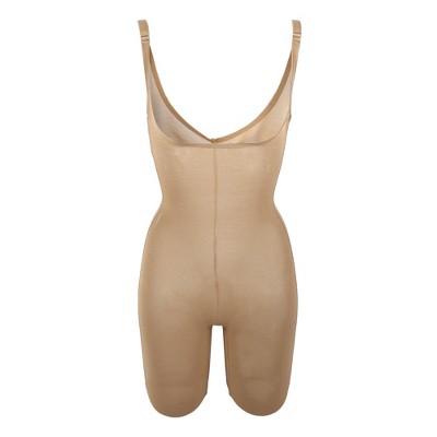 Assets By Spanx Women's Flawless Finish Strapless Cupped Midthigh Bodysuit  - Beige L : Target