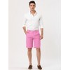 Lars Amadeus Men's Summer Stripe Slim Fit Flat Front Chino Shorts - 2 of 4