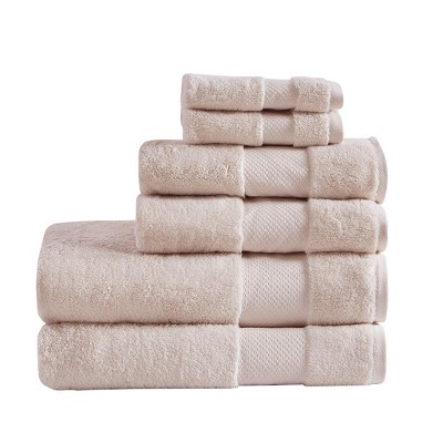 Vynxaria Blush 6 Piece Turkish Cotton Bath Towel Set