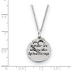 Black Bow Jewelry Rhodium Sterling Silver & CZ Families Are Tied Together Heart Necklace - 2 of 4