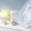 Acrylic Jewelry Organizer with 24 Hooks, Rotating Clear Necklaces Display Box with Built-in Mirror - 2 of 4