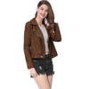 INSPIRE CHIC Women's Zip Up Faux Suede Biker Moto Jacket - 4 of 4