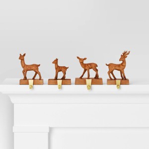 4pk Christmas Natural Carved Looking Deer - Wondershop™ - 1 of 4