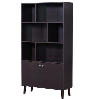 NicBex 67.40" 3-Tier Wood Bookshelf with Storage Cabinet Bookcases for Living Room Home Office
