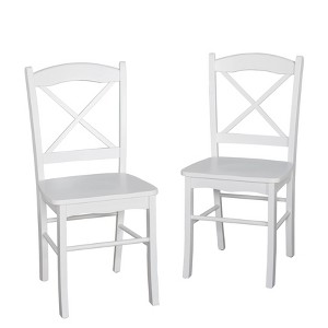 Buylateral Set of 2 Tiffany Farmhouse Cross Back Dining Chairs - 1 of 4