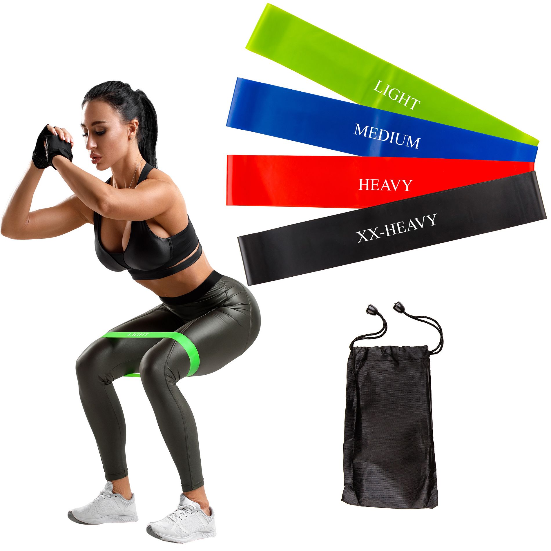 Resistance Bands Exercise Loops- Set of 4 Resistant Workout Bands for Fitness, Muscle Toning, Stretching, Physical Therapy and More By Hastings Home