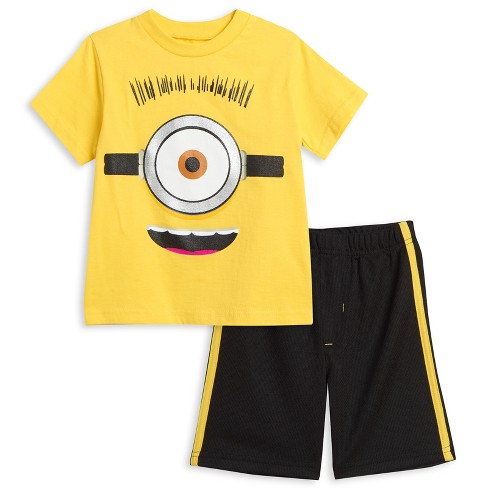 Despicable Me Minions Infant Baby Boys Graphic T shirt And Shorts Outfit Set Yellow black 18 Months Target