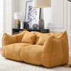 73" Loveseat Soft Bean Bag Chair High Resilience Foam Core Chenille Square Recliner Handle Armrests Gaming Reading TV Living Room - 3 of 4