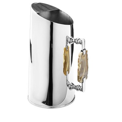 Classic Touch Stainless Steel Pitcher with Agate Stone Handles