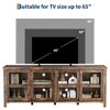 TV Stand for 65 Inch, Entertainment Center with Storage Cabinet and 4 Sliding Glass Doors, Modern Media TV Console Table for Living Room, Bedroom - 3 of 4