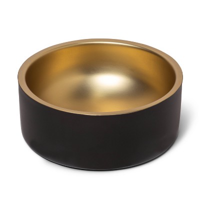 Double Wall Dog Feeding Bowl Black + 