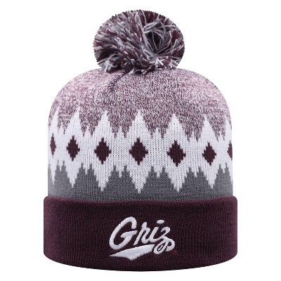 NCAA Montana Grizzlies Men's Jagged Knit Cuffed Beanie with Pom