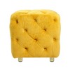 PAGED Modern Velvet Upholstered Ottoman Soft Foot Stool Vanity Stool with Innovative Shape for Family Room, Bedroom - 4 of 4