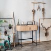 Nordlys 2-Sliding Door Metal and Wood Console Table Classic Style Living Room - 2 of 4