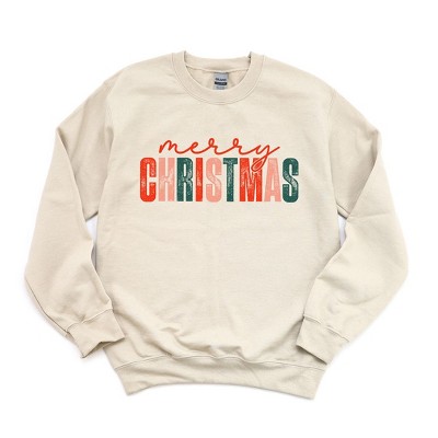 Simply Sage Market Women's Graphic Sweatshirt Distressed Merry Christmas