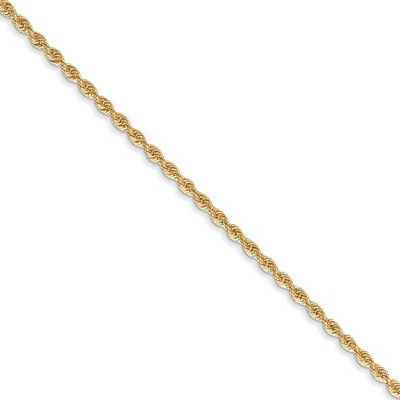 Black Bow Jewelry 1.75mm 14k Yellow Gold Classic Solid Rope Chain Necklace