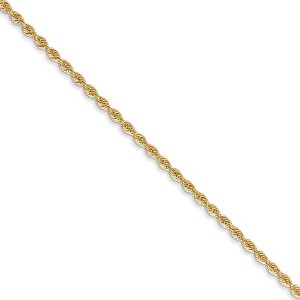 Black Bow Jewelry 1.75mm 14k Yellow Gold Classic Solid Rope Chain Necklace - 1 of 4