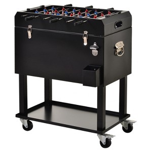 Vynxaria Bar Serving Carts, 68QT Portable Patio Cooler with Foosball Table Top, Rolling Drink Cart with Tray Shelf - 1 of 4