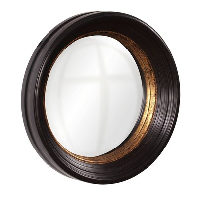 Rex 25" Round Gold Leaf Convex Wall Mirror