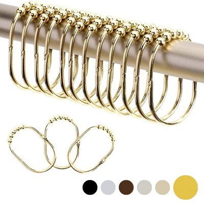 Gold Stainless Steel Wide Shower Curtain Rings Set
