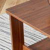 Sapphtopaz Coffee Table Modern Living Room Furniture Double Layered Coffee Table Walnut Textured Dining Table for Home Small Space - 4 of 4